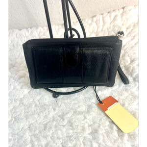 NWT Black Pielino genuine leather wristlet wallet